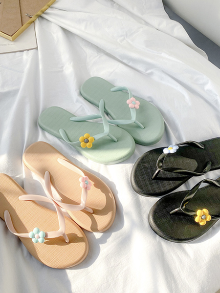 Flowers non-slip thick slippers