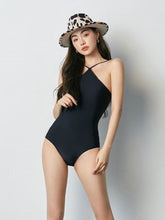 Load image into Gallery viewer, Simple Sense Black Retro One Piece with Chest Pad
