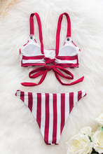 Load image into Gallery viewer, Striped Buttoned Bikini
