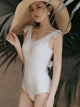 Load image into Gallery viewer, New Retro Black and White High Quality Embroidery Swimwear
