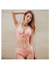 Load image into Gallery viewer, Pink Halter Criss bikini set
