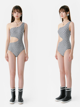 Load image into Gallery viewer, The Louise Black Gingham swimsuit
