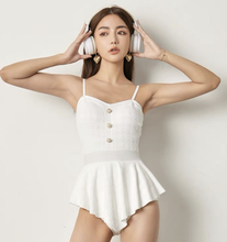 Load image into Gallery viewer, White One Piece Swimsuit Sling with chest pad
