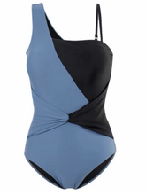 Load image into Gallery viewer, French Retro One Shoulder Hollow Backless Swimwear
