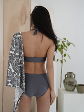 Load image into Gallery viewer, Grey Deep V neck one piece
