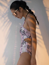 Load image into Gallery viewer, Romantic Pink One Piece Unique Back Strap Swimwear
