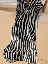 Load image into Gallery viewer, Zebra Print Robe Beach Blouse Oversize Sunscreen Cover Up
