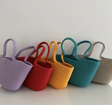 Load image into Gallery viewer, Handmade Woven Retro Portable Cotton Rope Basket Bag
