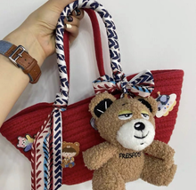 Load image into Gallery viewer, Handmade Woven Retro Portable Cotton Rope Basket Bag
