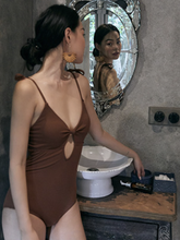 Load image into Gallery viewer, Brown Backless One Piece
