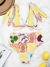 Load image into Gallery viewer, Printed High Waist bikini with chest pad
